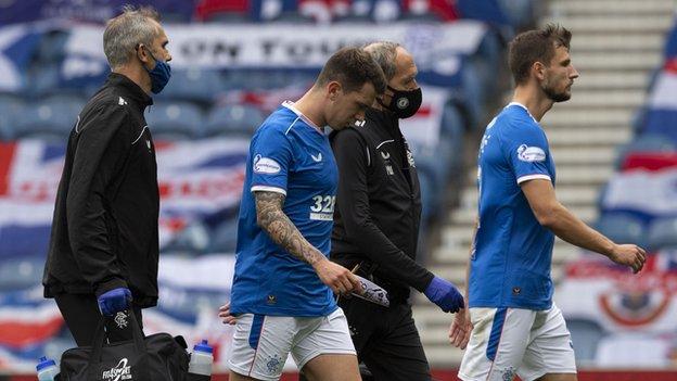 Ryan Jack was replaced after just 11 minutes of Saturday's Scottish Premiership game