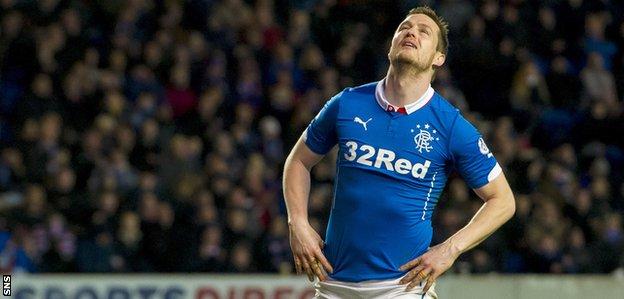 Jon Daly shows his frustration with Rangers