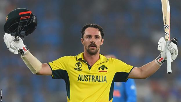 Travis Head celebrates century