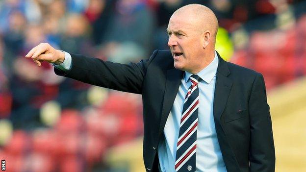 Mark Warburton makes a point during Rangers' Petrofac Training Cup final win over Peterhead