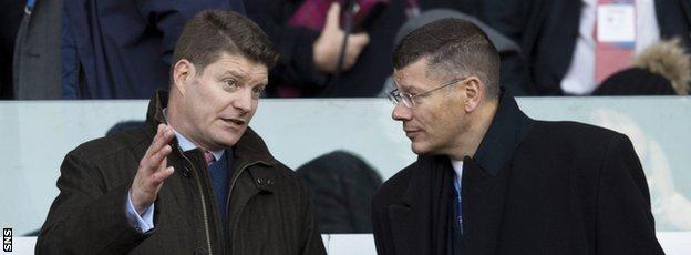 Dominic McKay pictured with SPFL chief executive Neil Doncaster