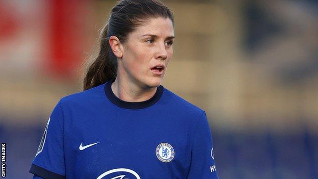 Maren Mjelde in action for Chelsea Women