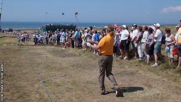Royal Porthcawl golf course during the 2014 Senior Open