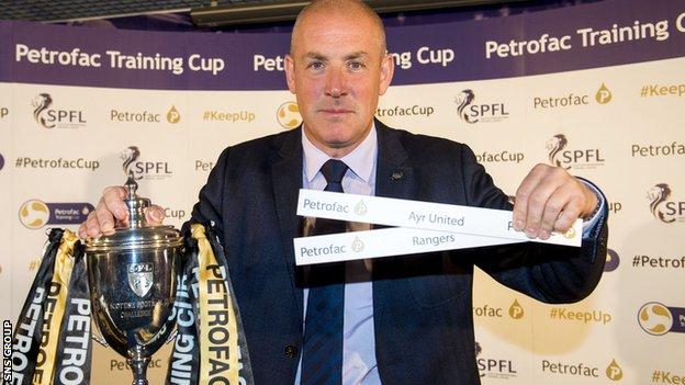 Rangers manager Mark Warburton was present at the second-round draw