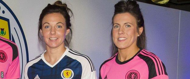 Scotland women players Rachel Corsie and Leanne Crichton
