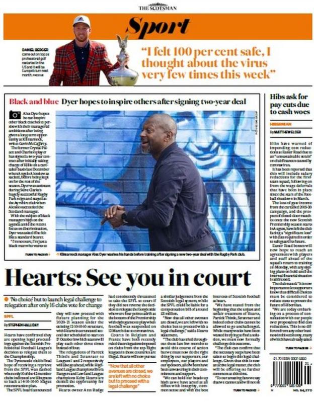 The back page of the Scotsman on 160620