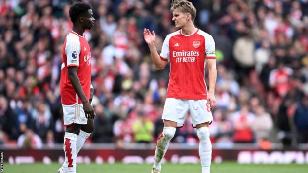 Martin Odegaard and Bukayo Saka both started Arsenal's 2-0 defeat to Aston Villa on Sunday