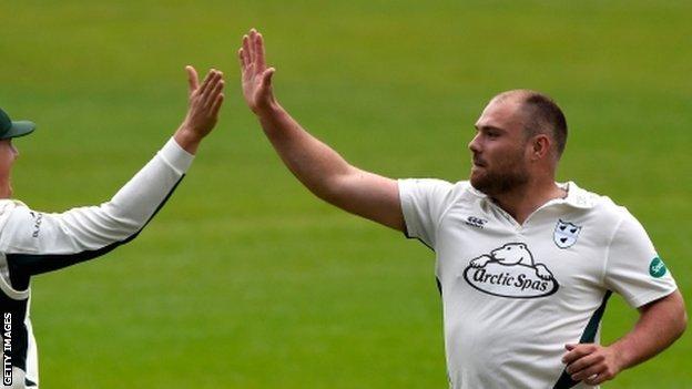 Worcestershire vice-captain Joe Leach celebrated his second five-for of the season