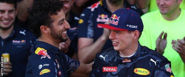 Daniel Ricciardo and Max Verstappen