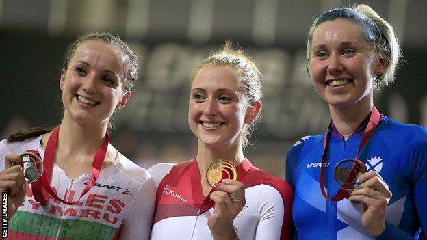 Elinor Barker, Laura Kenny and Katie Archibald