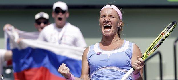Svetlana Kuznetsova celebrates