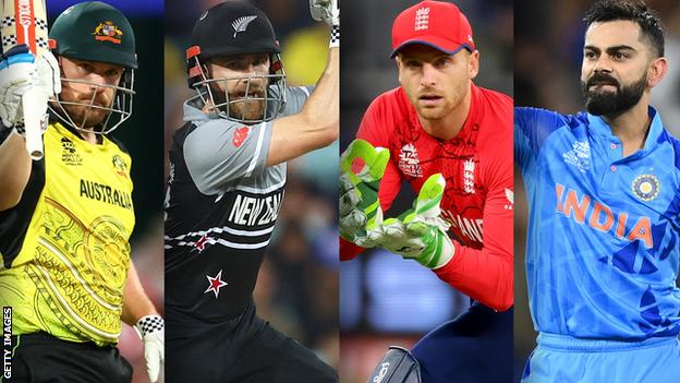 Aaron Finch, Kane Williamson, Jos Buttler and Virat Kohli