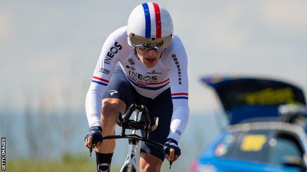 Ethan Hayter during the prologue of the Tour de Romandie