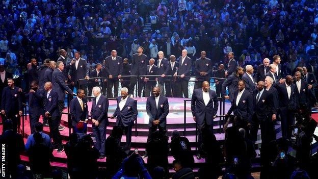 Members of the NBA 75th Anniversary Team