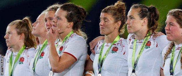 England receive their runners-up medals