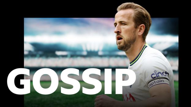 A photo of Harry Kane with the word 'gossip'