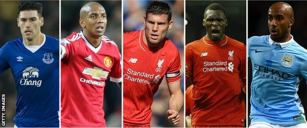 Gareth Barry, Ashley Young, James Milner, Christian Benteke, Fabian Delph