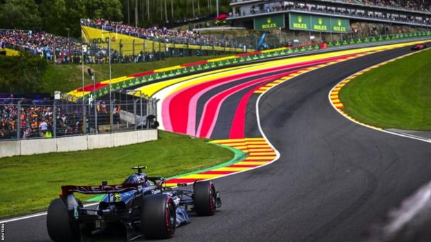 Lewis Hamilton heading into Eau Rouge