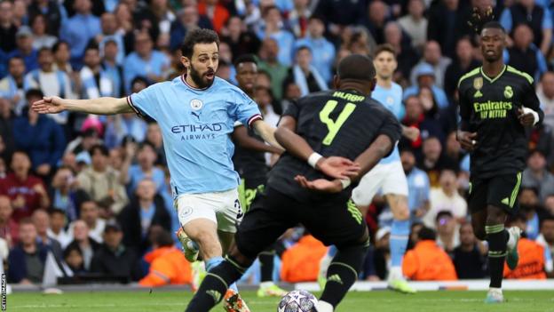 Bernardo Silva scores against Real Madrid