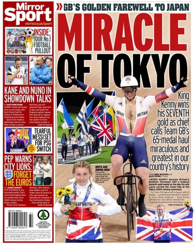 Monday's Daily Mirror back page