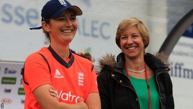 England captain Charlotte Edwards with Clare Connor