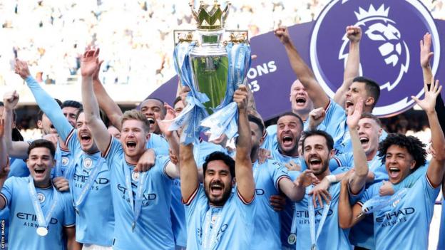 BBC Sport on X: 🏆 Manchester City are Premier League champions 2022-23!  🏆 Man City Premier League title wins = 7 🏆 Pep Guardiola Man City Premier  League title wins = 5 #