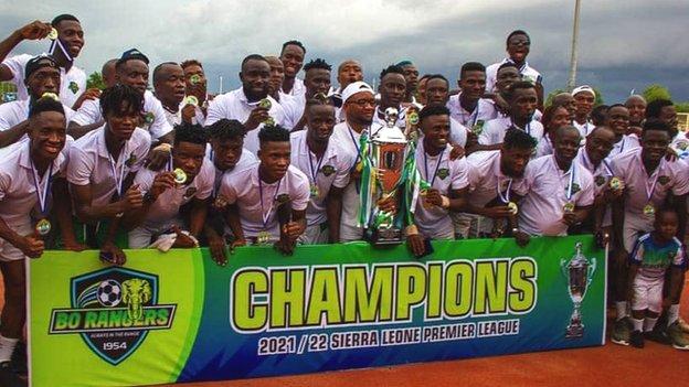 Bo Rangers celebrate winning the Sierra Leone Premier League title