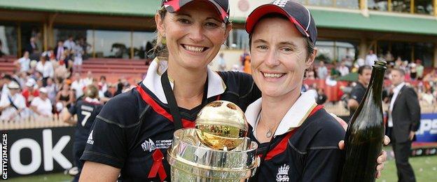 Charlotte Edwards and Claire Taylor