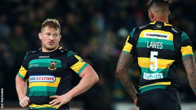 Dylan Hartley (left) with Courtney Lawes