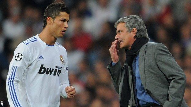 Cristiano Ronaldo and Jose Mourinho