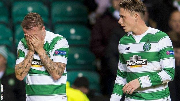 Celtic striker Leigh Griffiths (left) with Scott Allan