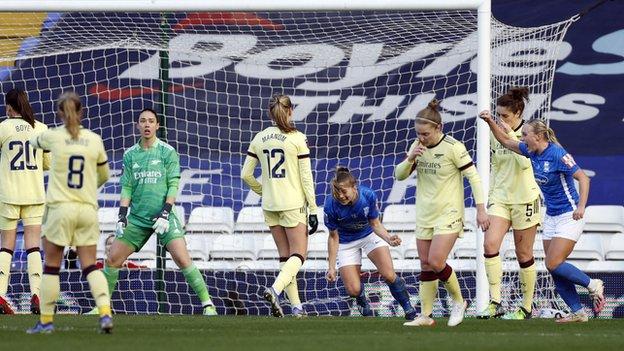 Birmingham City's Veatriki Sarri celebrates scoring their second goal