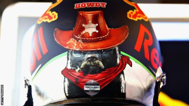 Red Bull's Daniel Ricciardo's helmet