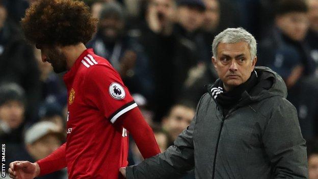 Mourinho lost Marouane Fellaini to injury seven minutes after sending him on