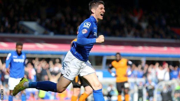 Rob Kiernan's celebrates his only goal for Blues in his loan spell