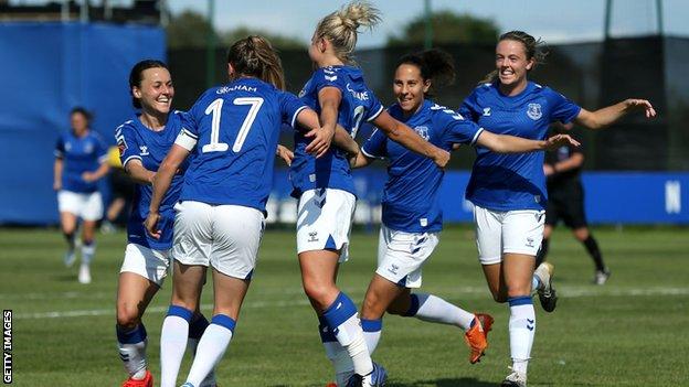 Izzy Christiansen celebrates scoring against Tottenham