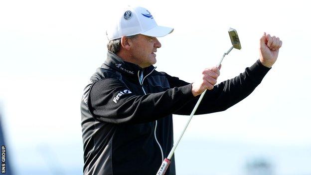 Paul Lawrie is in a share of third place at the halfway stage at St Andrews