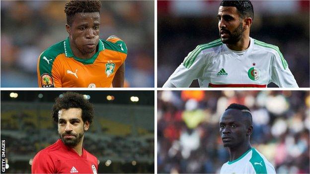 Wilfried Zaha, Riyad Mahrez, Mohamed Salah, Sadio Mane