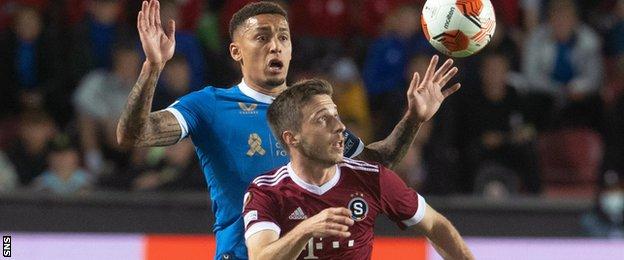 Rangers' Glen Kamara is booed then sent off during defeat to Sparta Prague, Europa League