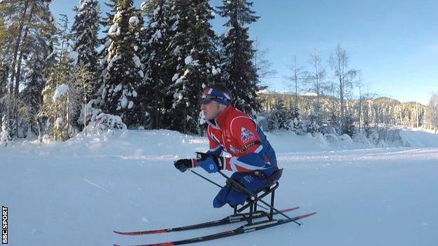 Scott Meenagh sit-skiing
