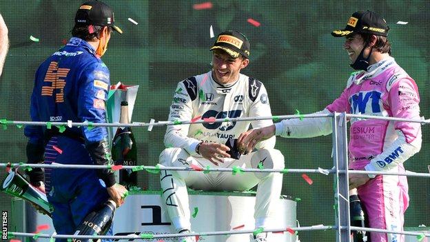 Sainz, Gasly and Stroll on the podium