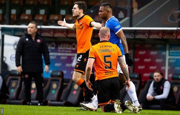 Dundee United appeal after Alfredo Morelos challenge Mark Connolly