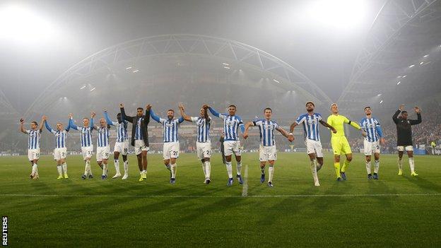 Huddersfield players celebrate