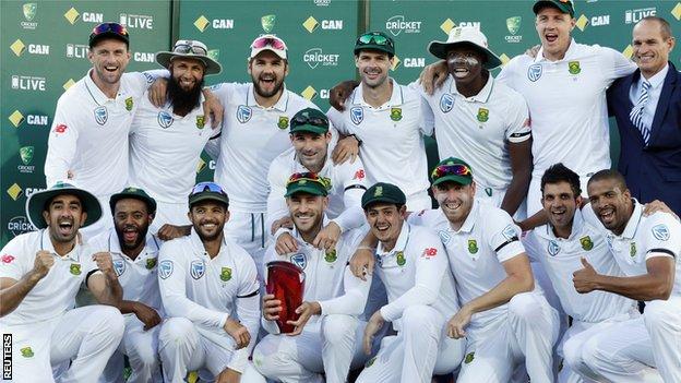 Australia with the Test series trophy