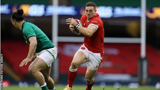 George North en action contre l'Irlande en février 2021