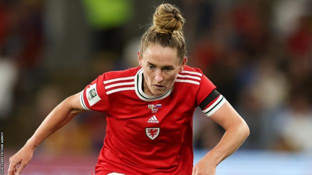 Rachel Rowe in action for Wales