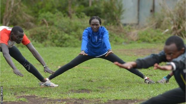 Angelina Lohalith of the Refugee Olympic Team