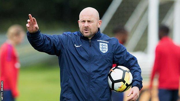 Carsley at an England Under-21s training session