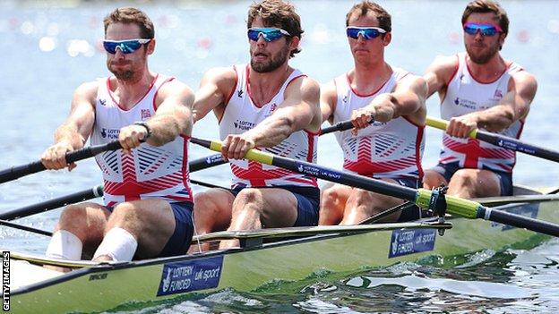 The GB men's four at last month's World Cup