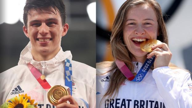 British Olympic gold medallists in Tokyo: Joe Choong and Charlotte Worthington